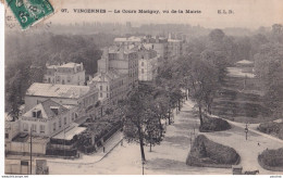 Y16-94) VINCENNES - LE COURS MARIGNY VU DE LA MAIRIE - 1907 - ( 2 SCANS ) - Vincennes