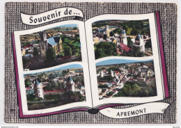 85) APREMONT (VENDEE) SOUVENIR - L ' EGLISE - LE CHATEAU ET L ' EGLISE - LE CHATEAU - VUE GENERALE -  1963 - ( 2 SCANS ) - Andere & Zonder Classificatie