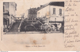  Y5-47) NERAC - PONT HENRI - CARRIOLE AVEC CHARGEMENT - 1906  - ( 2 SCANS ) - Nerac