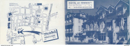 65) BAGNERES DE BIGORRE - HOTEL - RESTAURANT LE TENNIS - PLACE DES THERMES - DEPLIANT A 2 VOLETS - 2 SCANS - Bagneres De Bigorre