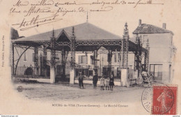 Y3-82) BOURG DE VISA (TARN ET GARONNE) LE MARCHE COUVERT - ANIMEE - HABITANTS - 1907 - Bourg De Visa