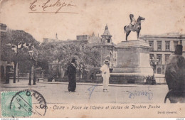 Y3- LE CAIRE - PLACE DE L'OPERA ET  STATUE DE IBRAHIM PACHA - ANIMEE - 1904 - Caïro