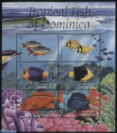 Dominica 2004 Tropical Fish 6v M/s, Mint NH, Nature - Fish - Poissons