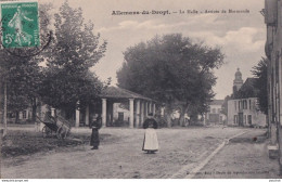 Y28-47) ALLEMANS DU DROPT (LOT ET GARONNE) LA HALLE ARRIVEE DE MARMANDE - ANIMEE - HABITANTS - 1909  - Other & Unclassified