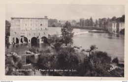 47) AIGUILLON  - LA PLAGE ET LES MOULINS SUR LE LOT - ( 2 SCANS ) - Autres & Non Classés