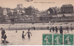 Y27-80) AULT - LA PLAGE  VUE PRISE EN MER - ANIMEE - 1921 - Ault