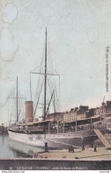 Y26-76) LE HAVRE - L'ATMA - YATCH DU BARON DE RORSCHILD + DOS PUB CHOCOLAT LOUIT - 1910 -  ( 2 SCANS ) - Port