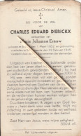 Brussel, Schoonaarde, 1945, Charles Dierickx, Erauw - Devotieprenten