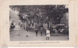  09) MAS D ' AZIL (ARIEGE) FAUBOURG SAINT FERREOL ET PLACE DU BOUT DE LA VILLE -  ANIMEE - HABITANTS - 1911 - 2 SCANS ) - Other & Unclassified