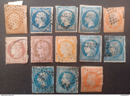 FRANCIA 1862 NAPOLEONE III CERES +SAGE + BLANC + MERSON + PERFIN AVION BIG STOCK LOT + MANY FRAGMANT 32 SCANNERS-- GIULY - Collections