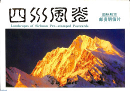 China People’s Republic 1988 Landscapes Of Sichuan, Pre-stamped Postcards Set, International Mail (10 Cards), Unused.. - Brieven En Documenten