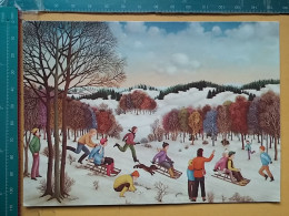 KOV 484-107 - PEINTURE, PENTRE, ART  - UNICEF, WINTER, SLEDDING - Peintures & Tableaux