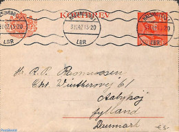 Sweden 1947 Card Letter 20ö, To Denmark, Used Postal Stationary - Covers & Documents