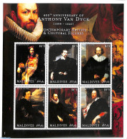 Maldives 2000 Anthony Van Dyck 6v M/s, Mint NH, Art - Paintings - Malediven (1965-...)