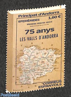 Andorra, Spanish Post 2021 75 Years Les Valls D'Andorra 1v, Mint NH, Various - Maps - Art - Books - Ungebraucht