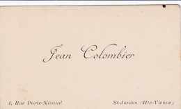 HAUTE VIENNE SAINT JUNIEN CARTE DE VISITE DE JEAN COLOMBIER - Visitenkarten