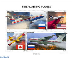 Sierra Leone 2022 Firefighting Planes, Mint NH, Transport - Fire Fighters & Prevention - Aircraft & Aviation - Brandweer