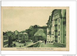 50 GRANDVILLE : La Vieille Route De Coutances Et Le Normandy-Hotel / CPA Colorisée Verte Serrand/ VIERGE TBE  / RARE - Granville