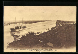 CPA Port-Said, Steamer Of The Messageries Maritimes In The Canal  - Autres & Non Classés