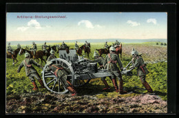 AK Deutsche Soldaten Beim Artillerie-Stellungswechsel  - Guerre 1914-18