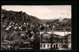 AK Philippstein /Oberlahn, Gasthaus U. Pension Zur Linde, Ortsansicht  - Altri & Non Classificati