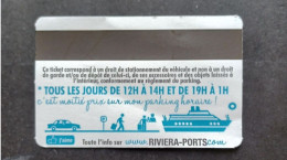 TICKET BIGLIETTO PARKING PORTO NICE FRANCIA - Europe