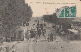 BAC2024 - IVRY  L'ENTREE D'IVRY  PAR LA PORTE  DE LA GARE  CPA CIRCULEE - Ivry Sur Seine