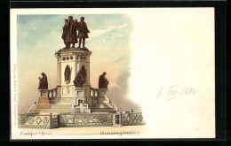 Lithographie Frankfurt A./Main, Das Gutenberg Denkmal  - Frankfurt A. Main