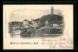 AK Landsberg A. Lech, Uferpartie Mit Turm  - Landsberg