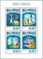 MOZAMBIQUE 2013 LIGHTHOUSES AND SEASHELLS SHEET OF 6** - Leuchttürme