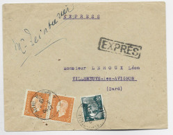 DULAC 5FR PAIRE +2FR GANDON LETTRE EXPRES MARSEILLE 1945 AU TARIF - 1944-45 Marianne De Dulac