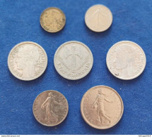 COIN FRANCIA 50 CENT 1949 1/2 F (1973) 2 F (1943. 1943B - 1947B) 1F (1974) 5 F (1971) - Colecciones