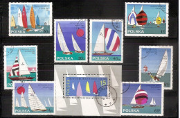 POLAND 1965●Finn Class Sailing Championship●Mi 1587-94, Bl.36 CTO - Used Stamps