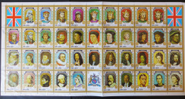 Planche De 44 Timbres Différents Oblitérés UMM AL QWAIN Kings And Queens Of England Rois Et Reine D'Angleterre - Familles Royales