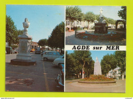 34 AGDE SUR MER Monument à TERRISSE La Belle Agathoise Monument Aux Morts Renault 4L BUS Mercedes Citroën DS - Agde