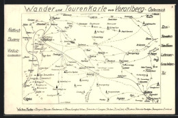 AK Wander- Und Tourenkarte Aus Österreich-Vorarlberg Mit Feldkirch, Nenzing Und Bludenz  - Landkaarten
