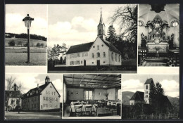 AK Kirchzarten, Gasthaus St. Laurentius-Giersberg, Kirche, Flurkreuz  - Kirchzarten
