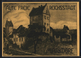 Künstler-AK Markdorf, Burg Mit Umgebung  - Markdorf