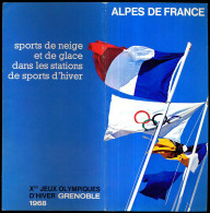 Dépliant ALPES DE FRANCE 5 Volets 10,3x21,1 Cm Panorama Des Sites Des Xèmes J.O. D'Hiver De GRENOBLE 1968 - Andere & Zonder Classificatie