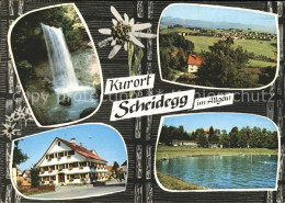 71725729 Scheidegg Allgaeu Wasserfall Panorama Gasthaus Naturschwimmbad Scheideg - Autres & Non Classés