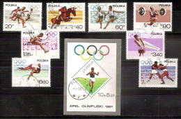 POLAND 1967●Olympic Sports●Mi 1761-68, Bl.40 CTO - Gebraucht