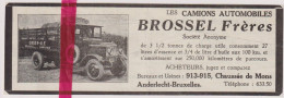 Pub Reclame - Camions Brossel Frères - Anderlecht - Orig. Knipsel Coupure Tijdschrift Magazine - 1937 - Publicités