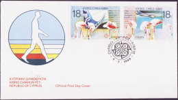 Europa CEPT 1988 Chypre - Zypern - Cyprus FDC1 Y&T N°693 à 694 - Michel N°697 à 698 - 18c EUROPA - 1988