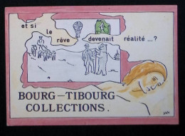 Cp, Publicité, Bourg-Tibourg Collections, Paris, Cartes Anciennes, Timbres, Vieux Papiers, Illustrateur, Signée - Publicité