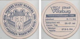 5000497 Bierdeckel Rund - Warburg - 1986 - 950 Jahre Stadt - Sous-bocks