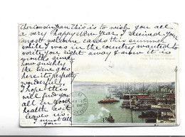 CPA  NEW YORK HARBOR FROM BROOKLIN BRIDGE En 1903!   (voir Timbre) - Trasporti