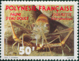 French Polynesia 1990 Sc#533,SG583 50f Shrimp MLH - Andere & Zonder Classificatie