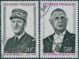 French Polynesia 1971 Sc#270-271,SG145-146 General De Gaulle Death Set FU - Autres & Non Classés