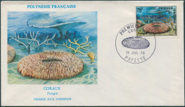French Polynesia 1978 Sc#C162,SG274 26f Fungia Coral FDC - Andere & Zonder Classificatie