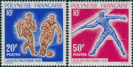 French Polynesia 1962 Sc#203-204,SG28-29 South Pacific Games Suva Set MLH - Sonstige & Ohne Zuordnung